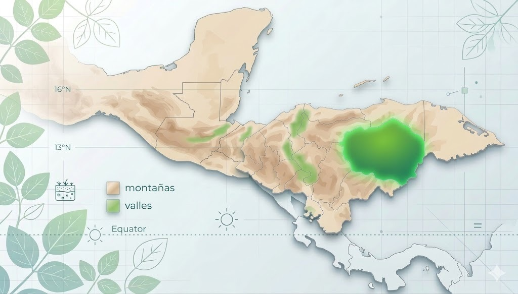 Mapa topográfico de Honduras com Olancho destacado